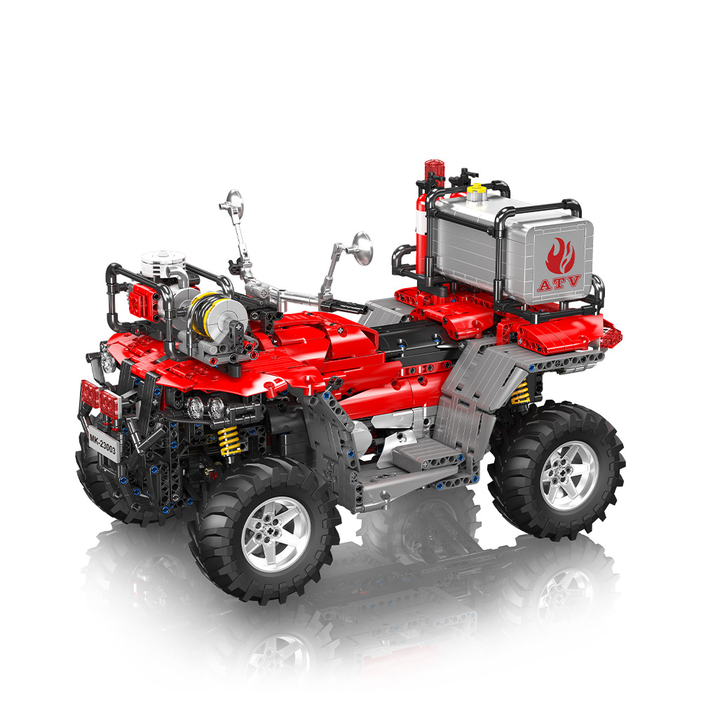 Yuxing ATV motocicleta de bomberos 23003 juguetes eléctricos de control remoto puzzle de ensamblaje de bloques de construcción regalo para niños