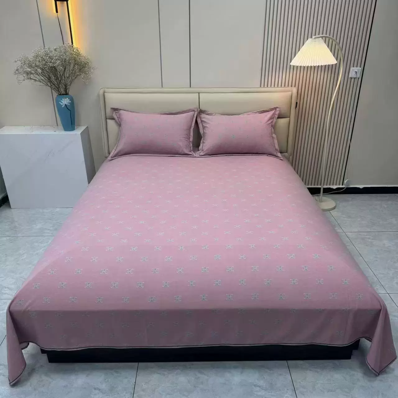 3‑piece Scandinavian bedding set, pillowcase 48×74 cm and sheet 2.5 m, simple elegant design