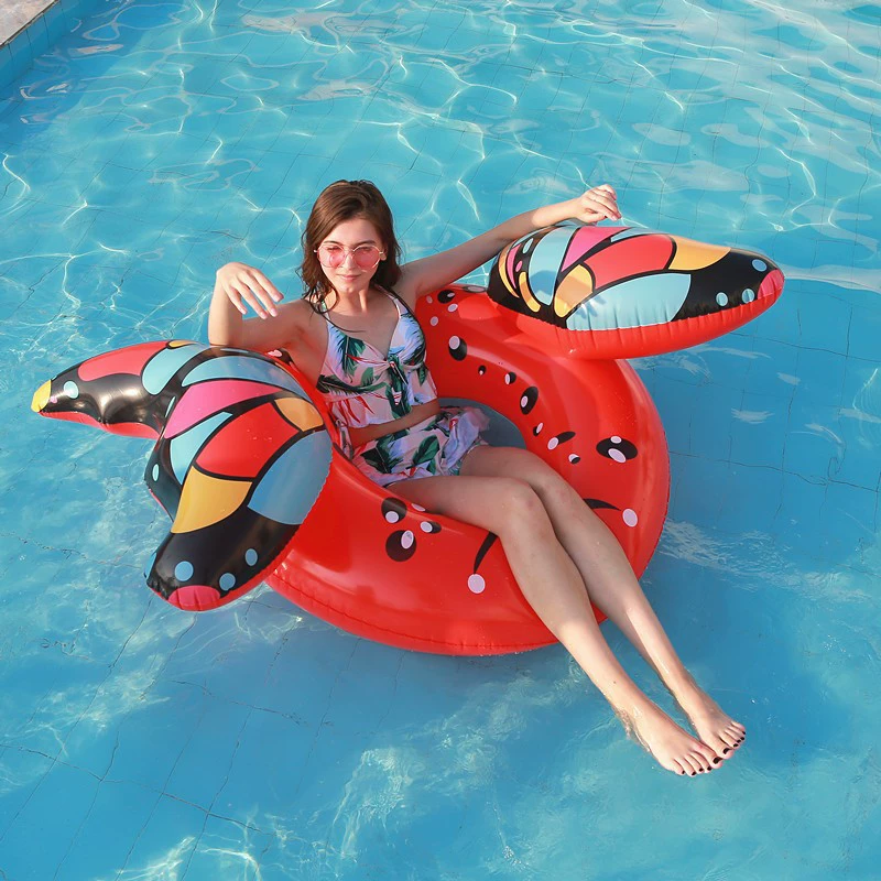 Заводская поставка воды надувная бабочка плавающий рядный бассейн игра вода животное сиденье моли кольцо водные фото реквизит