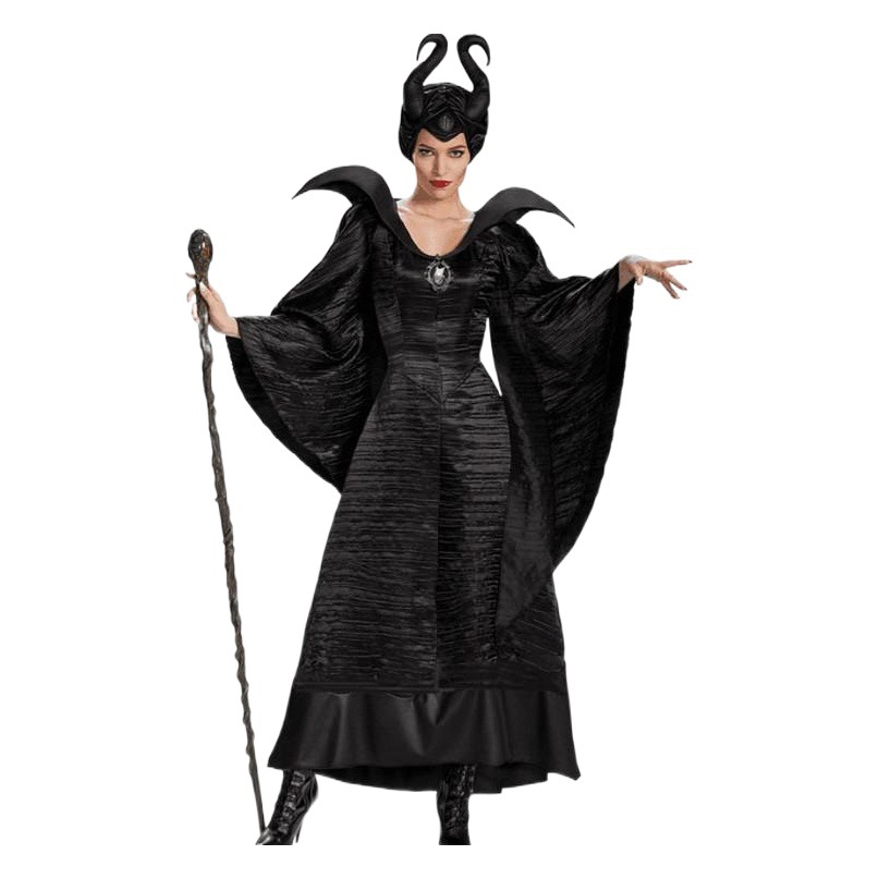 Película mismo estilo de dormir hechizo adulto bruja negro rendimiento fiesta Halloween exportación juego uniforme