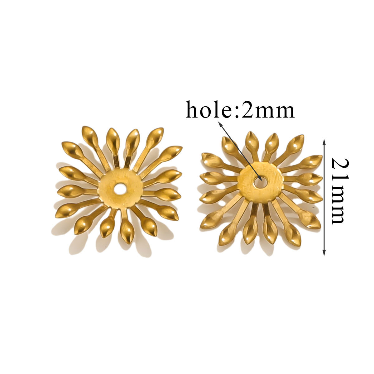 Petal de acero inoxidable sombrero de perlas 18K vacío chapado DIY collar pulsera joyería para hacer junta sombrero de perlas