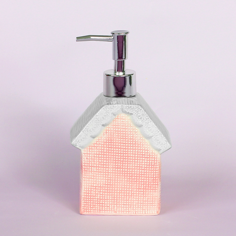 Creativo americano Rosa cerámica mano desinfectante botella baño artículos de tocador ins estilo Decoración