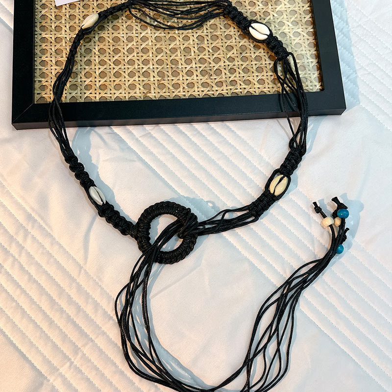 Cuerda de la cintura popular Bohemia tejida cuerda de cáñamo cadena de la cintura cinturón delgado vestido del todo-fósforo de las mujeres joyería transfronteriza al por mayor