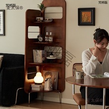 三角拐角置物架复古家用客厅角落转角墙角柜中古床边实木收麦太保
