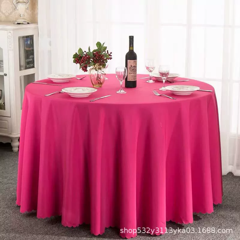 Large round table restaurant tablecloth hotel hotel banquet family can use round wedding European tablecloth table covers cross-border