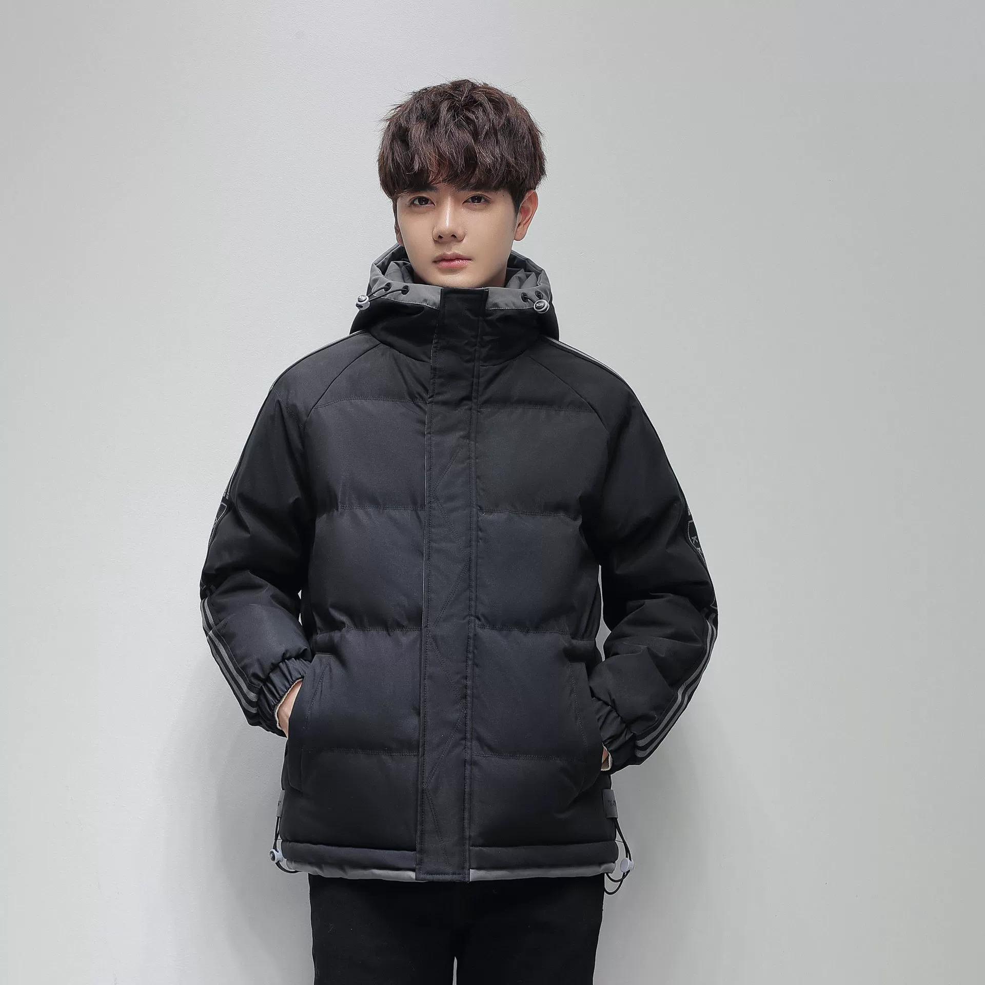 Men's warm demi-season trend down jacket with down, 2022 collection