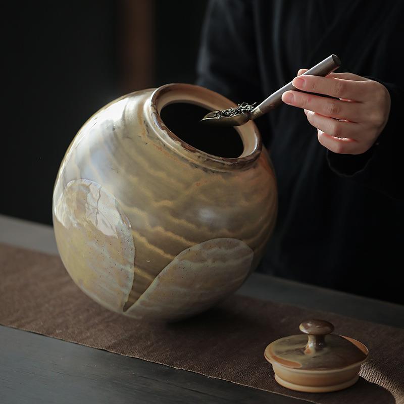 Tarro grande del almacenamiento del estilo japonés, Tarro blanco a prueba de humedad retro chino de Pu'er del té