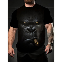 R 36882 Beast print crew neck tee ����ӡ��Բ�����羳��