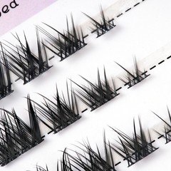 睫詩顏狐系斜飛款假睫毛歐美風眼尾加長黑梗單簇狐狸眼睫毛五排裝
