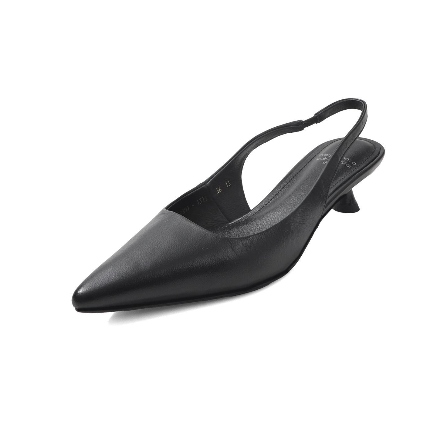 Sandal cao gót nữ mũi nhọn quai hậu dây khóa, gót nhọn 9 cm — đen chi tiết 40