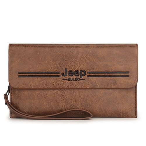 Cross-border new men's popular wallet PU fashionable large capacity men's handbag mobile phone bag wrist bag