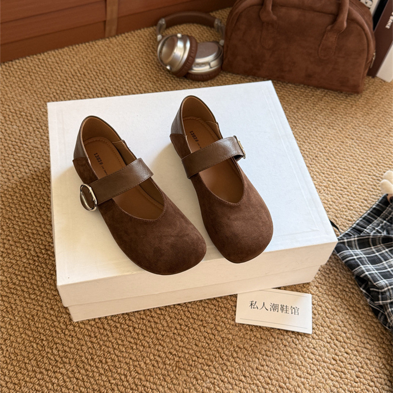 Boss Lady's Own! Retro Shallow Mouth Mary Jane Shoes for Women 2025 Autumn and Winter New Forest Style Soft Sole Two-Wear Birkenstocks