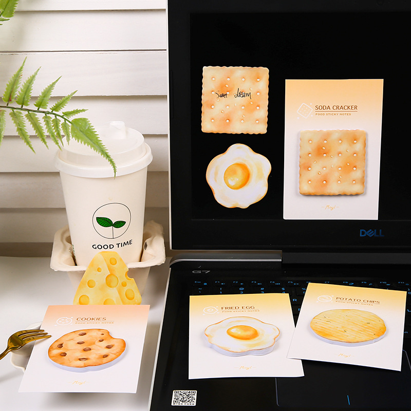 Tostadas de dibujos animados lindos, notas adhesivas de forma especial, estudiantes de alto valor, pegatinas adhesivas de bricolaje creativas pegajosas, pegatinas N