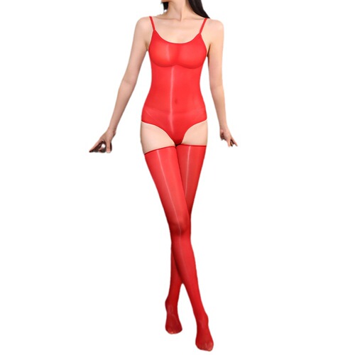 Oily suspenders, high-cut one-piece swimsuit, seamless sexy tights, sexy open crotch stockings, dead stockings, large size