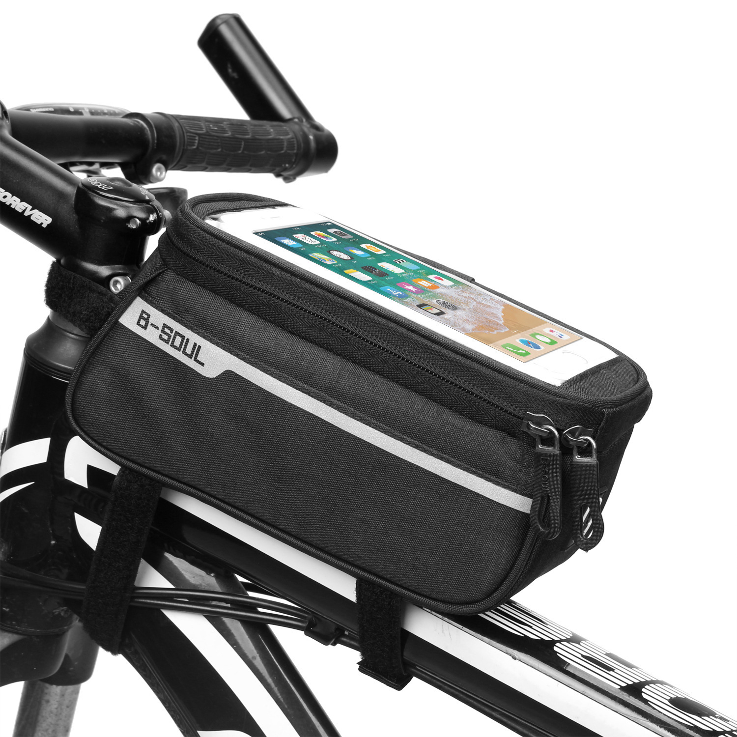 B- SOUL Mountain bike bag front beam bag bicycle bag road car front bag riding equipment mobile phone bag upper tube bag