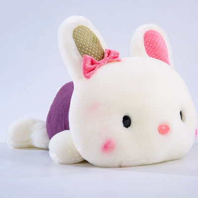 Manufacturer's supply of cute pet rabbit plush toys, children's pillows, lying rabbit figurines, and decorative gifts (Oyuncaq yastıqlar) - purple-20cm