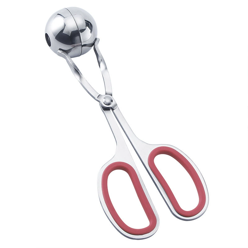 Spherical scissors stainless steel, mold, rubber rubber rings, handle, ice cream