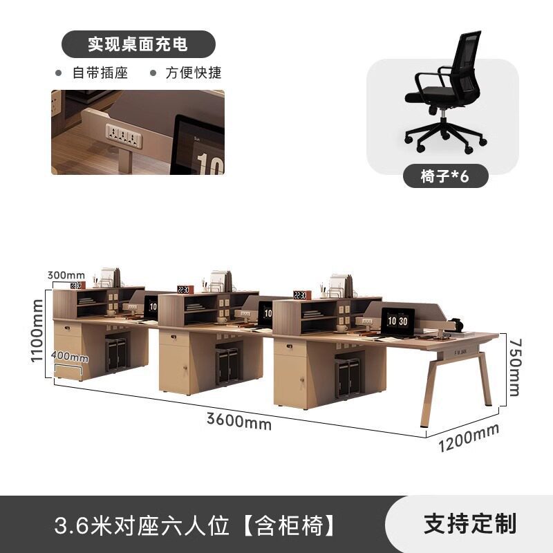 Mesa de oficina de cuatro personas con gabinete lateral particionado tarjeta de personal combinación de oficina de muebles de oficina hoja de ingeniería