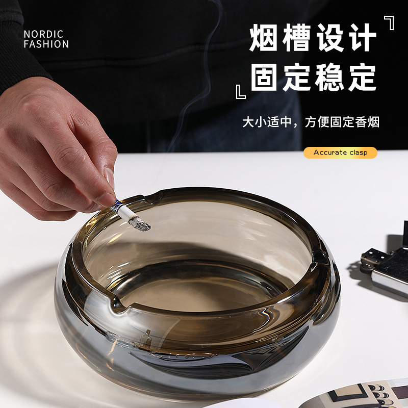 クリスタルガラス灰皿家庭用リビングルーム灰皿シガー灰皿個性トレンドオフィス灰皿ギフト|undefined