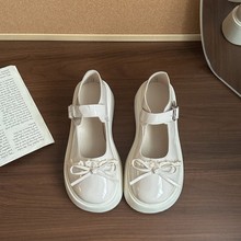 圆头百搭黑色厚底小皮鞋女2025新款秋季法式粗跟英伦风乐福鞋