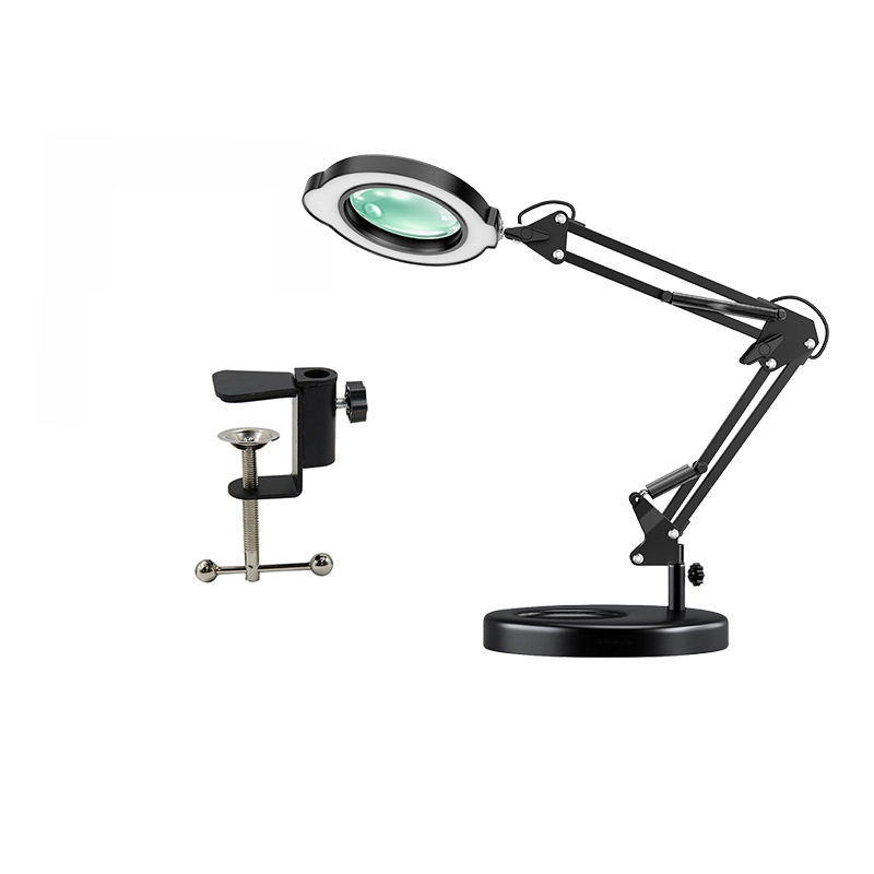 Lámparas de escritorio LED de 5 colores, lupa de temperatura, dos en uno, reparación y soldadura de uñas, protección de ojos USB.
