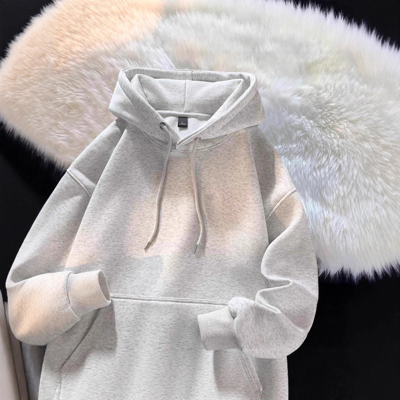 High-Quality Youth Fleece Sweatshirt Men's Autumn and Winter Thickeneded Warm Hoodie Trendy Brand Trendy Hooded Men's Large Size Jacket