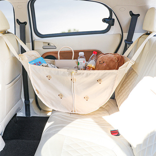 Car seat back storage multi-functional teddy bear rear seat seat bag car accessory large capacity hanging storage decoration