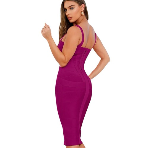 50120 Autumn/Winter New Arrival Women's Celebrity-Style Bandage Bodycon Dress with Straps, Party Pencil Skirt