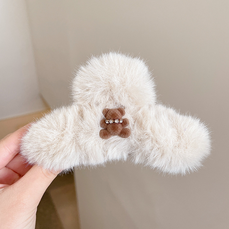 Estilo francés gran felpa clip de pelo de acrílico clip de tiburón Otoño e Invierno horquilla de alto grado versátil agarre del pelo updo tocado de pelo