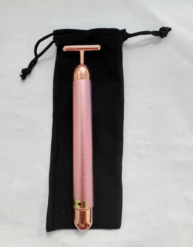 Золотая массажная палочка Golden Beauty T-образная для массажа лица, вибрационный прибор для ухода