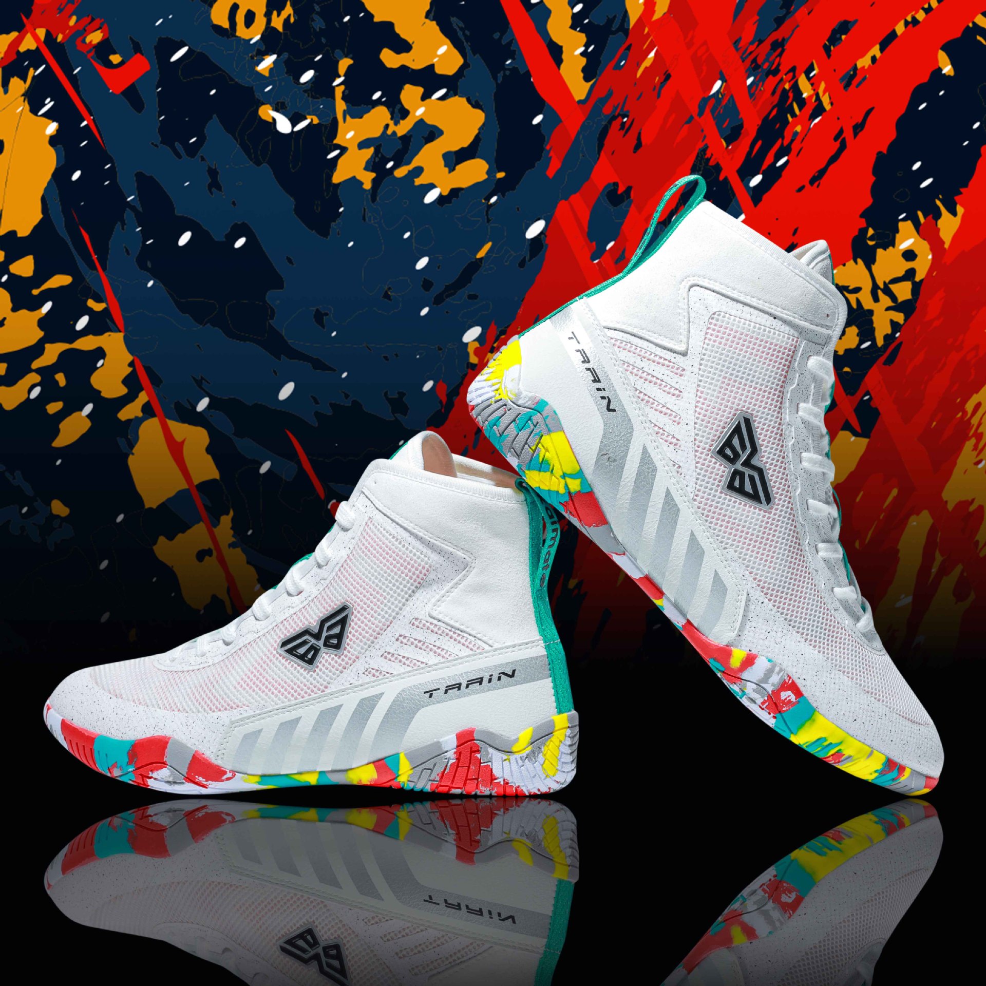 Men's professional mid-top boxing and wrestling shoes, non-slip, wear-resistant, breathable, indoor fitness, combat, sanda, comprehensive training shoes for women