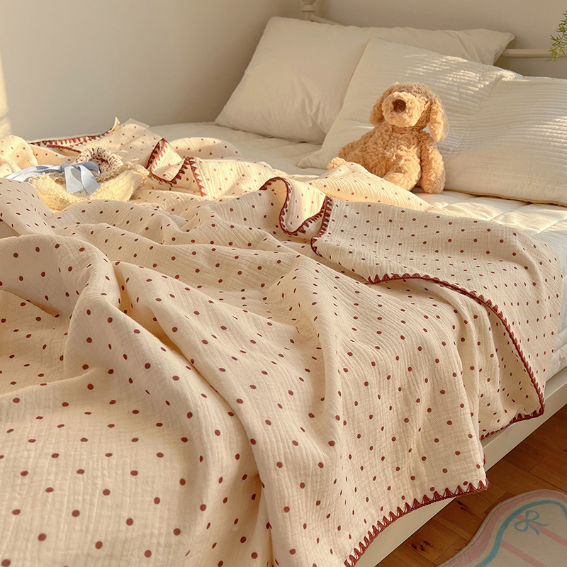 Classe A algodón de doble capa de hilo, manta de verano, manta de aire acondicionado de algodón delgada, manta de sofá dormitorio para cama image 14