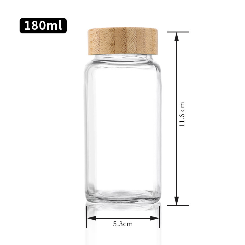 180ml6oz cuadrado cubierta de madera de bambú