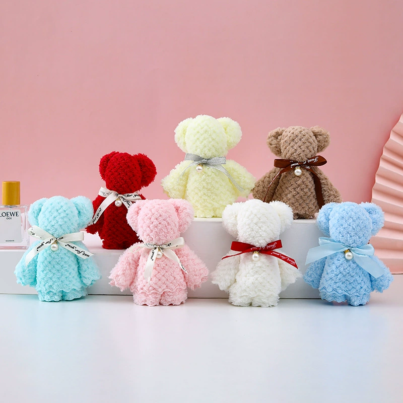 Полотенце с изображением ананаса в клетку из кораллового велюра, с жемчужным медведем, сувенир на открытие магазина, подарок на день рождения, свадебный подарок, подарок в магазин.