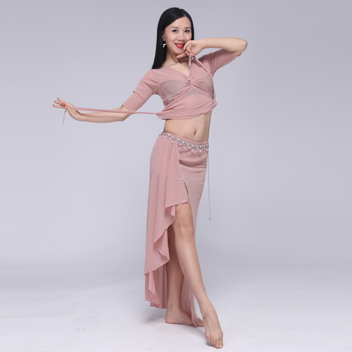 New summer belly dance practice clothing set plus size belly dance performance costume oriental dance beginners