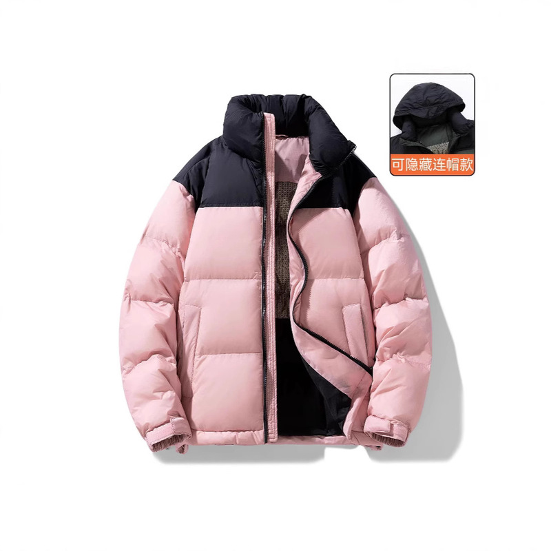 The North Face Style Winter Graphene down Jacket, Short Stand-Collar Windproof Casual Couple's Warm Thick Coat
