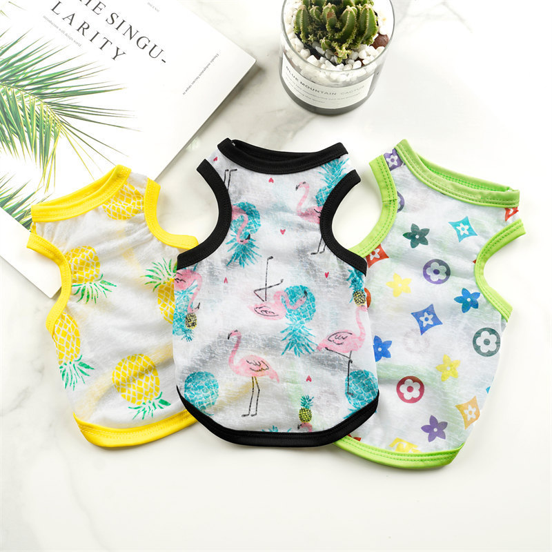 Pet clothing summer thin vest medium and small dog French bucket bear Teddy cat dog clothes factory wholesale Pet clothing summer thin vest medium and small dog French bucket bear Teddy cat dog clothes factory wholesale
