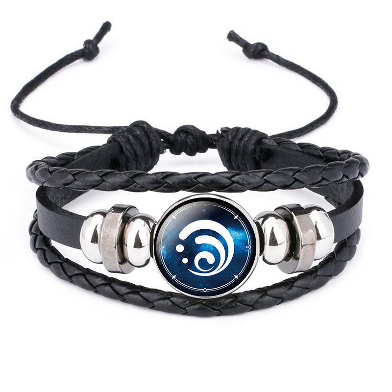Original Dios tiempo periférico gema cuero negro luminoso anime juego ojo pulsera hombres y mujeres joyería en stock al por mayor