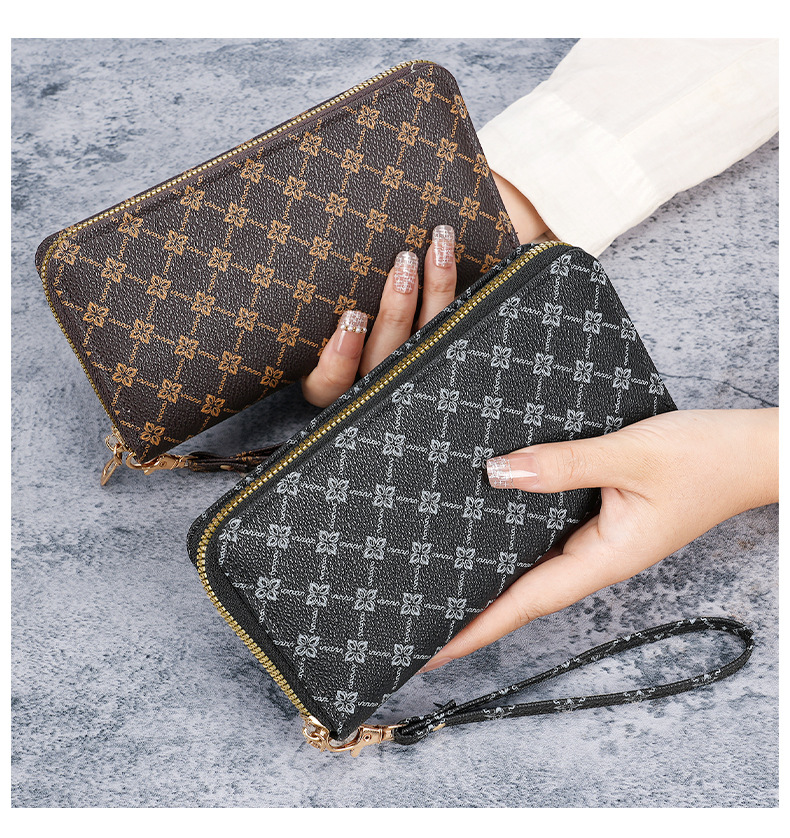 Portafoglio donna grande con zip stile coreano pochette monete_voghion.com