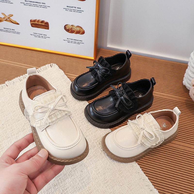 Zapatos de cuero para niñas 2026 primavera y otoño nuevos zapatos de princesa para niños zapatos de bebé zapatos Lefour negros zapatos de moda