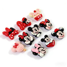 迷你可爱米奇卡通奶油胶手工DIY饰品配件树脂鞋扣发夹发绳材料包