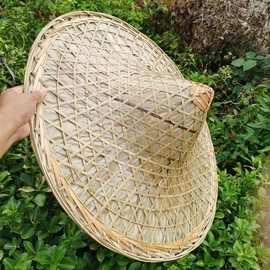 手工竹编遮阳帽防雨防晒斗笠帽子装饰帽男女舞蹈演出道具红军帽