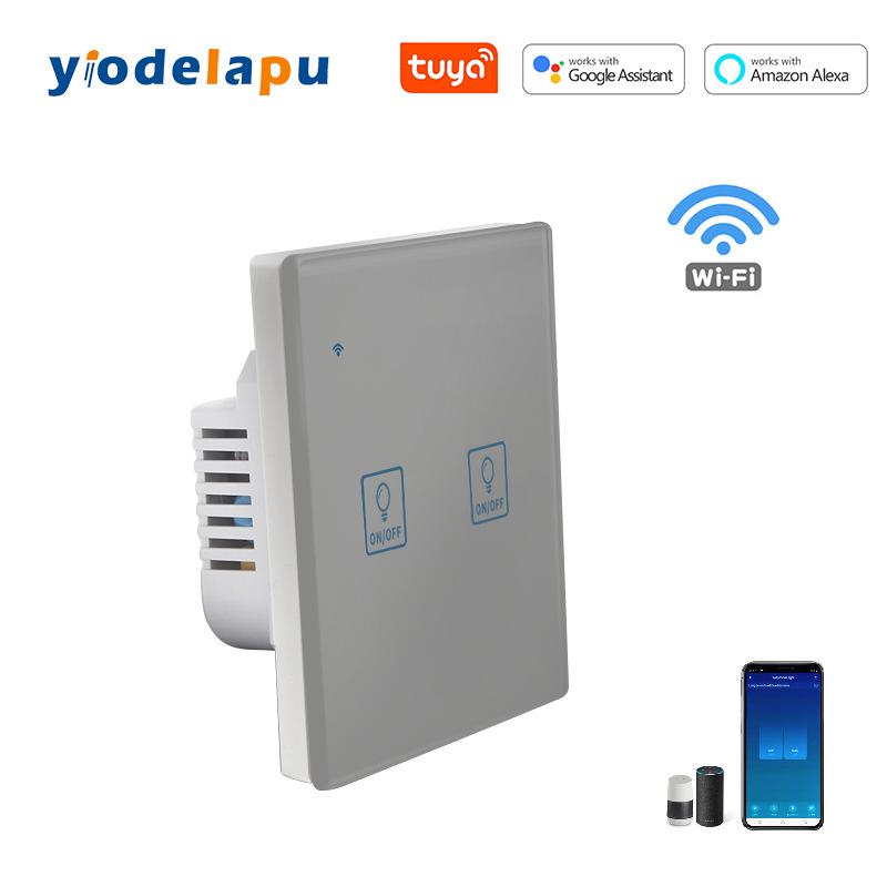 单控2开涂鸦智能触摸WiFi开关4/6路智能面板Alexa语音APP控制开关