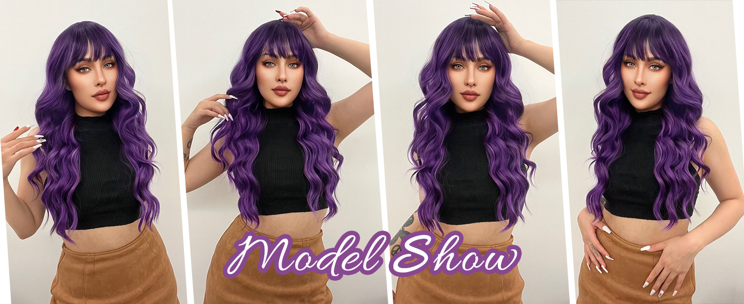 Perruque synthétique vente chaude big bang cheveux longs bouclés bandeau en fibres synthétiques_voghion.com