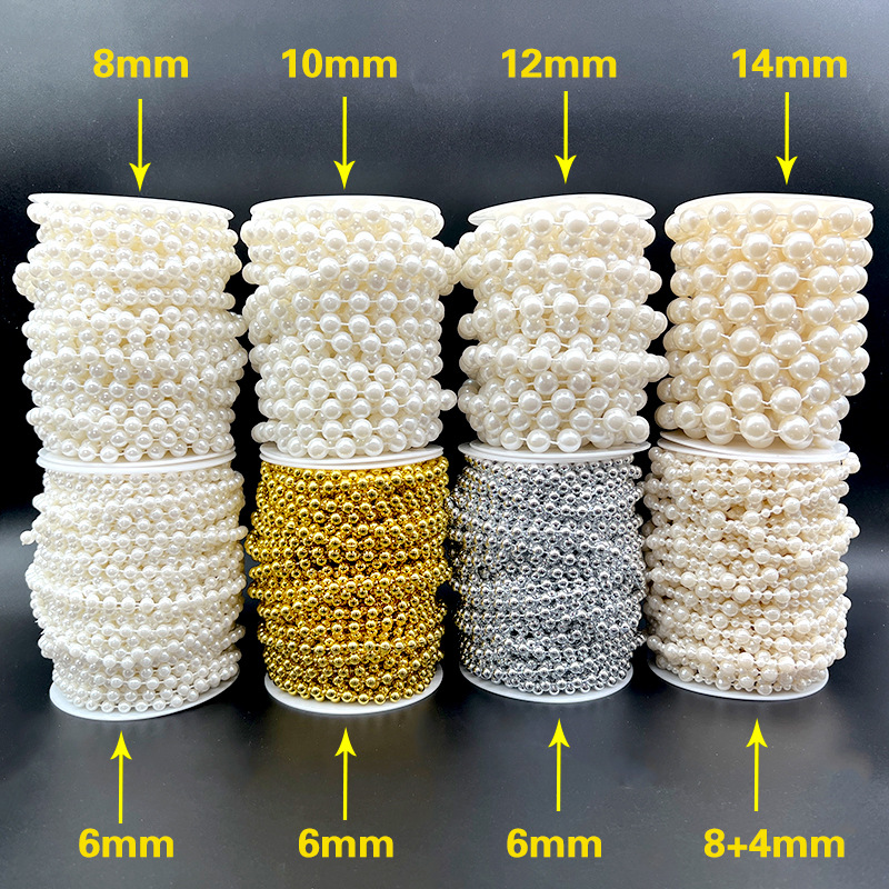 Wedding pearl string imitation pearl connected bead chain diy…