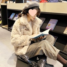 新款羊羔绒外套女短款厚2025冬季韩版小个子软妹毛绒绒仿皮草宽松