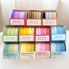 糖果色漸變毛巾圈甜美少女扎頭髮繩韓國網紅簡約高彈力皮筋盒裝
