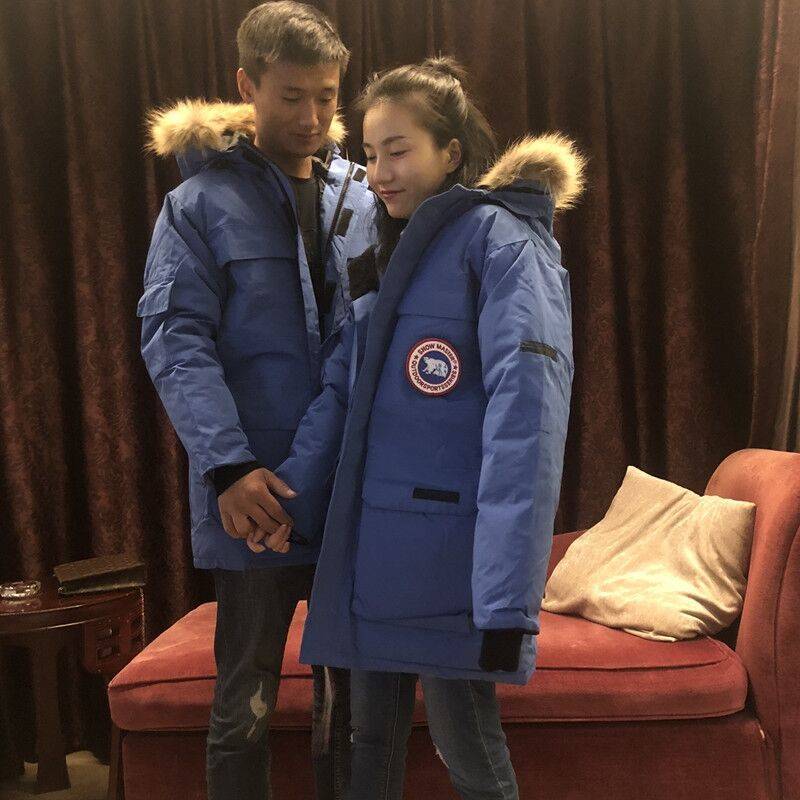 Popular Explosions Down Jacket plus size Goose Mid-length Women's Men's Parka Warm Laps Loose Ski Jacket