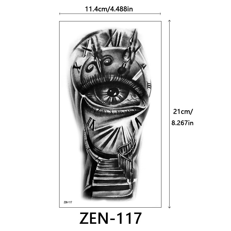 新品跨境 ZEN小全臂纹身贴半臂纹身贴动物花朵万圣节纹身贴tattoo|undefined