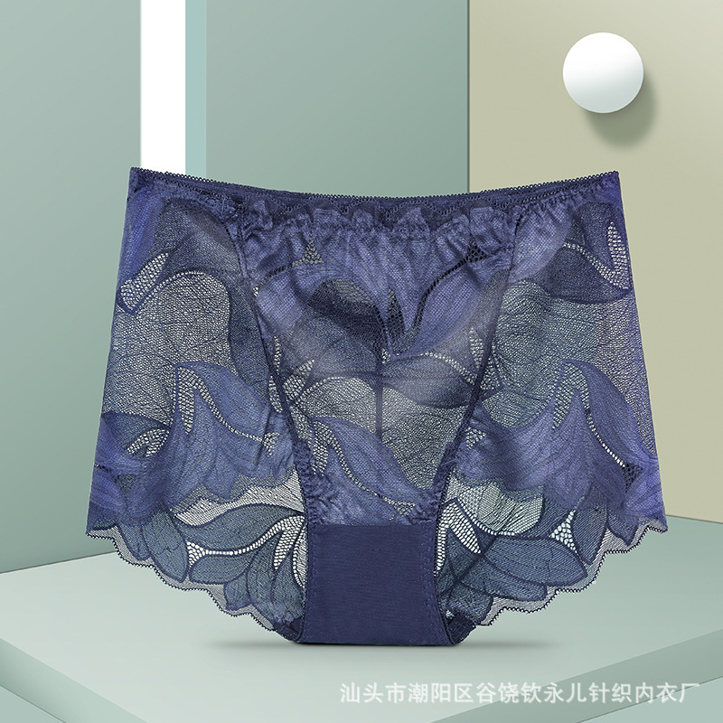 15-color multi-tamaño 200kg bordado de encaje sin costuras ropa interior de las mujeres cintura alta hueco transparente malla gordita chica cómoda transpirable